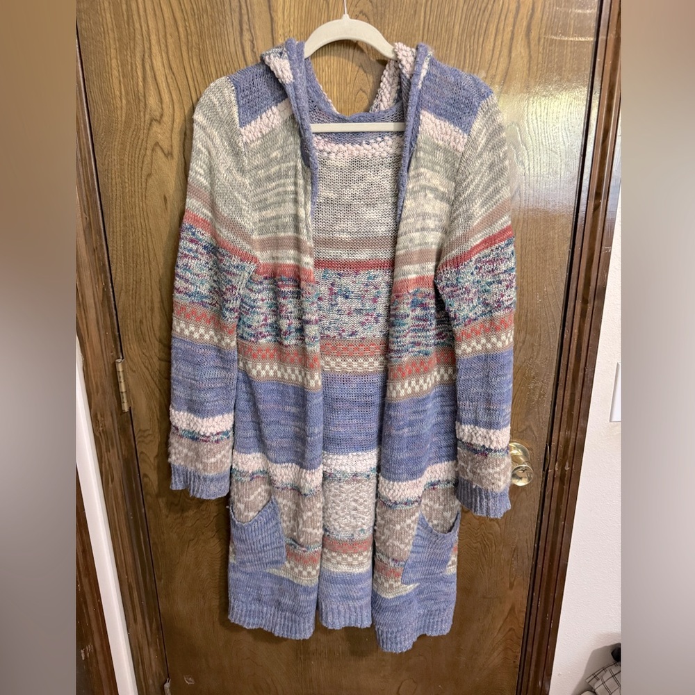 Boho Long Cardigan Duster w/Hood